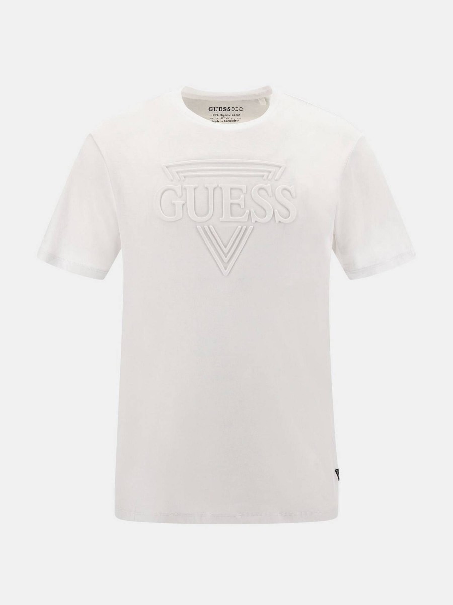 Uomo GUESS T-Shirts | Tee Embossed Guess - T-Shirt Logo In Rilievo