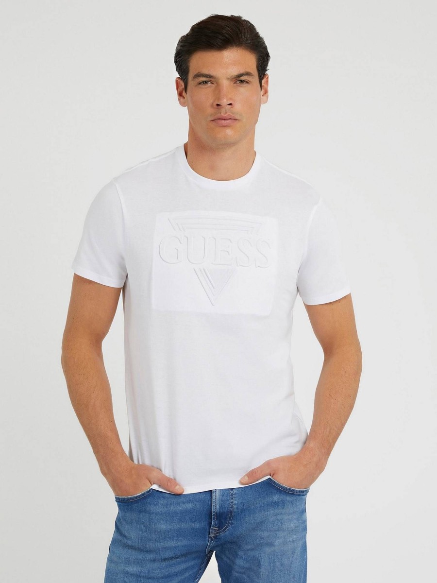 Uomo GUESS T-Shirts | Tee Embossed Guess - T-Shirt Logo In Rilievo