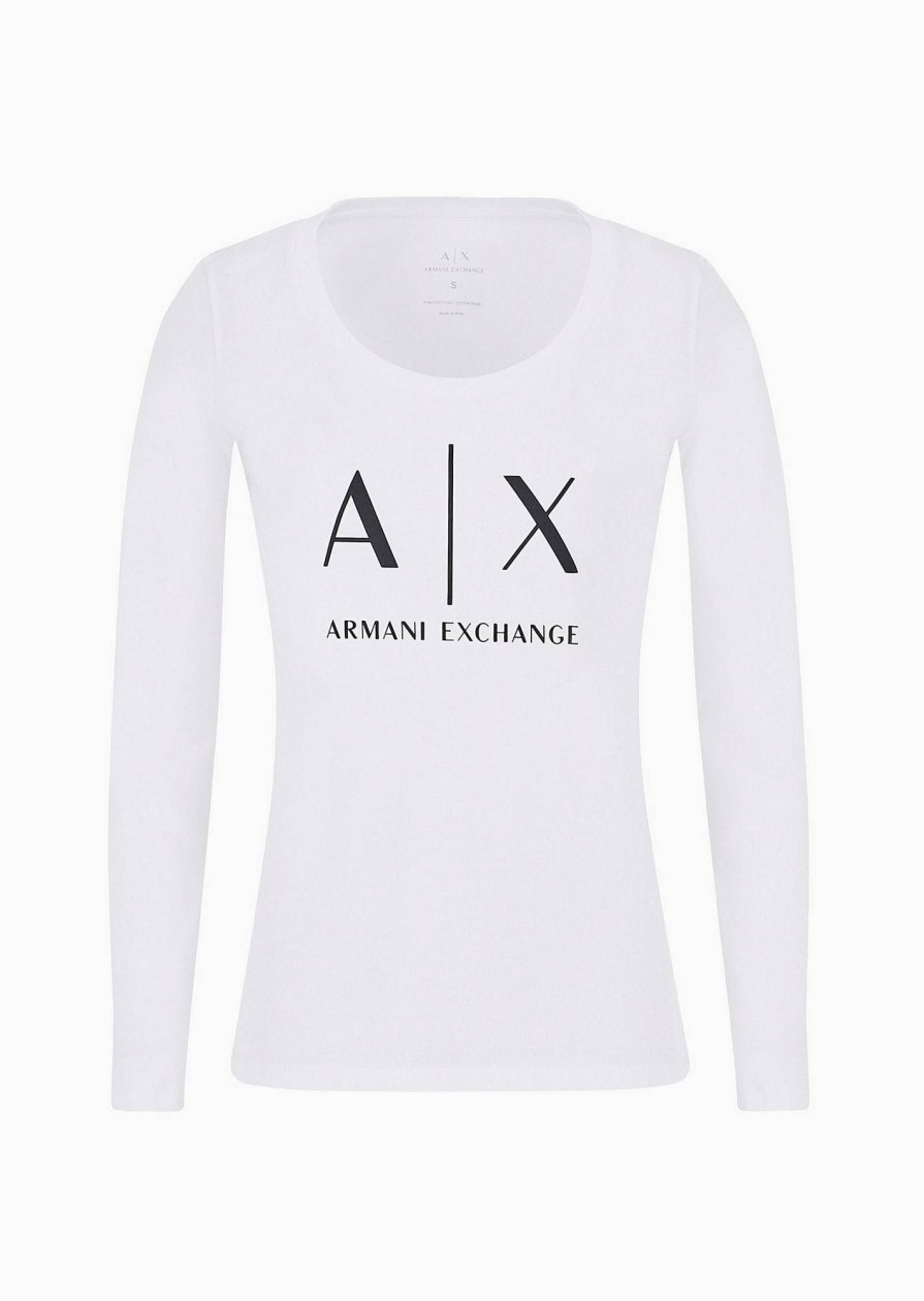 Donna ARMANI EXCHANGE T-Shirts | T-Shirt A Manica Lunga Con Logo