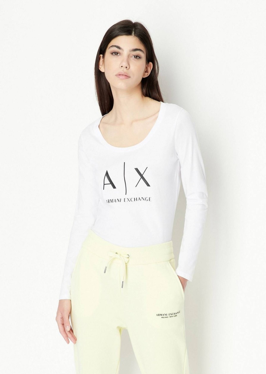 Donna ARMANI EXCHANGE T-Shirts | T-Shirt A Manica Lunga Con Logo