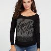 Donna GUESS Maglie E Top | Chiara Bat Sleeve Strass