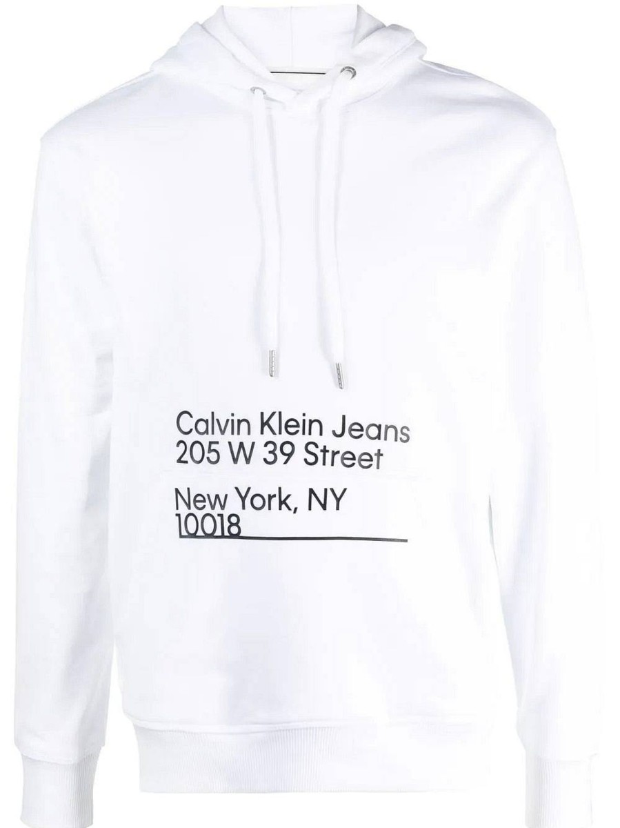 Uomo CALVIN KLEIN JEANS Felpe | Ck Address Logo Hoodie - Felpa Con Cappuccio