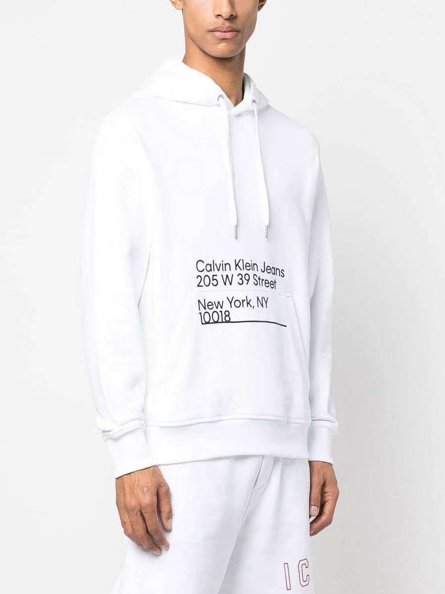 Uomo CALVIN KLEIN JEANS Felpe | Ck Address Logo Hoodie - Felpa Con Cappuccio