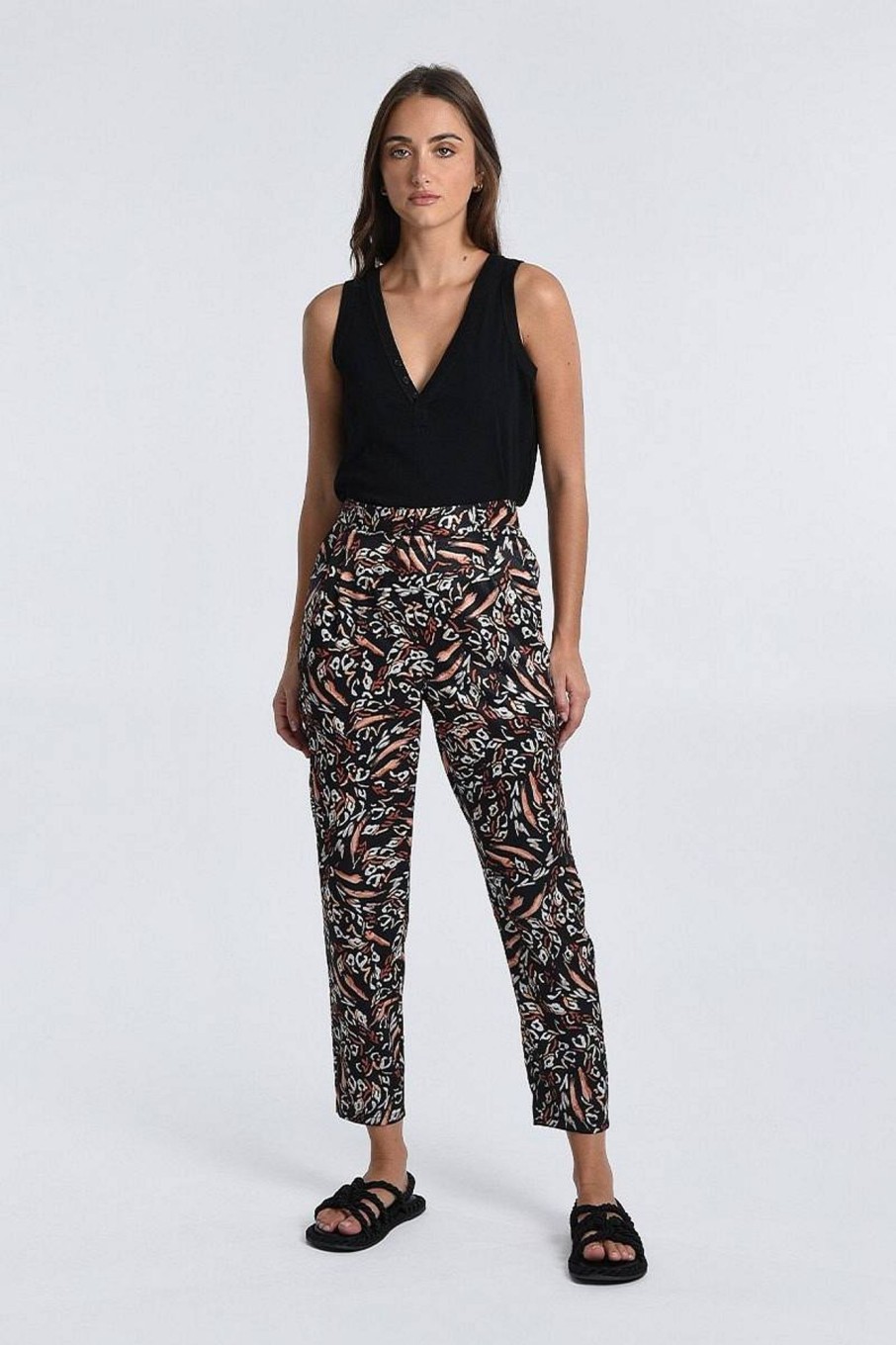 Donna MOLLY BRACKEN Pantaloni | Ladies Knitted Pants - Pantaloni Dritti Con Fantasia