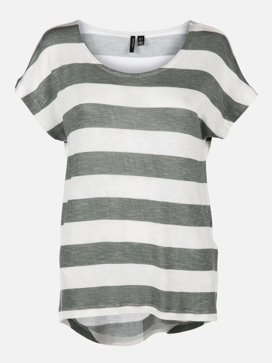 Donna VERO MODA T-Shirts | Wide Stripe Top - T-Shirt A Righe