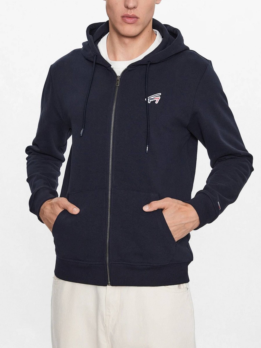 Uomo TOMMY HILFIGER Felpe | Tjm Reg Signature Zip Thru - Felpa Con Cappuccio