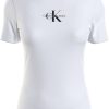 Donna CALVIN KLEIN JEANS T-Shirts | Monologo Slim Fit Tee - T-Shirt A Manica Corta