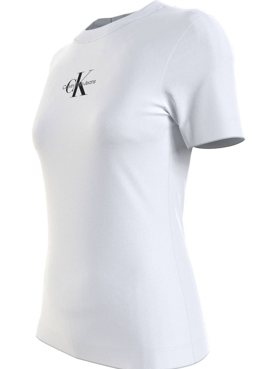 Donna CALVIN KLEIN JEANS T-Shirts | Monologo Slim Fit Tee - T-Shirt A Manica Corta