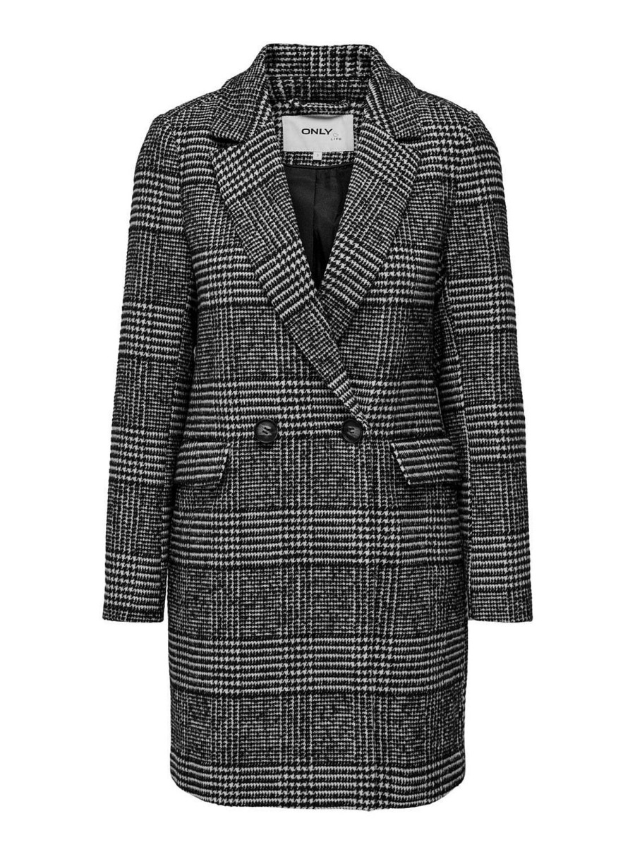 Donna ONLY Giubbotti E Cappotti | New Selena Wool Coat - Cappotto A Quadri