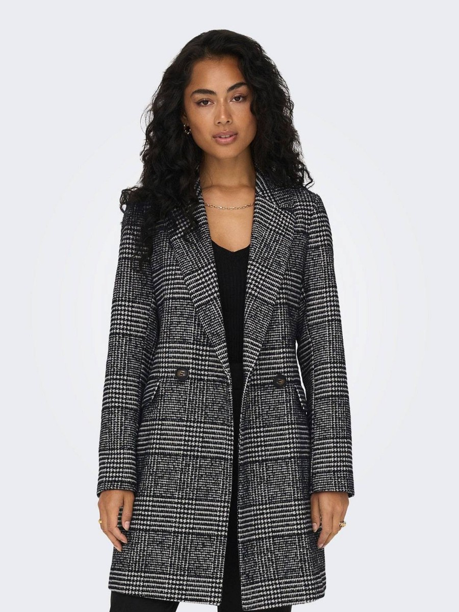 Donna ONLY Giubbotti E Cappotti | New Selena Wool Coat - Cappotto A Quadri