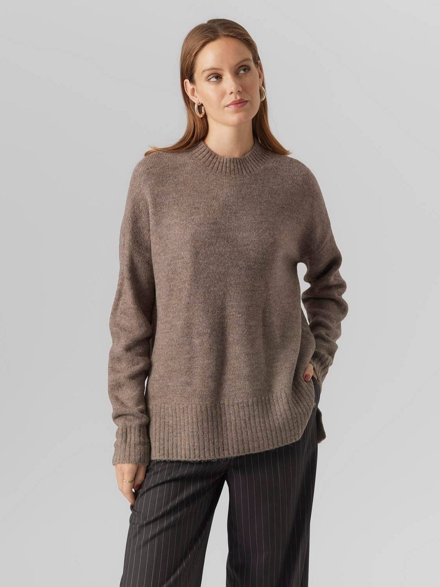 Donna VERO MODA Pullover E Cardigan | Lefile Oversize Boxy - Pullover Con Spalle Scese