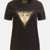 Donna GUESS T-Shirts | Tee Animal Triangle - T-Shirt Logo Strass