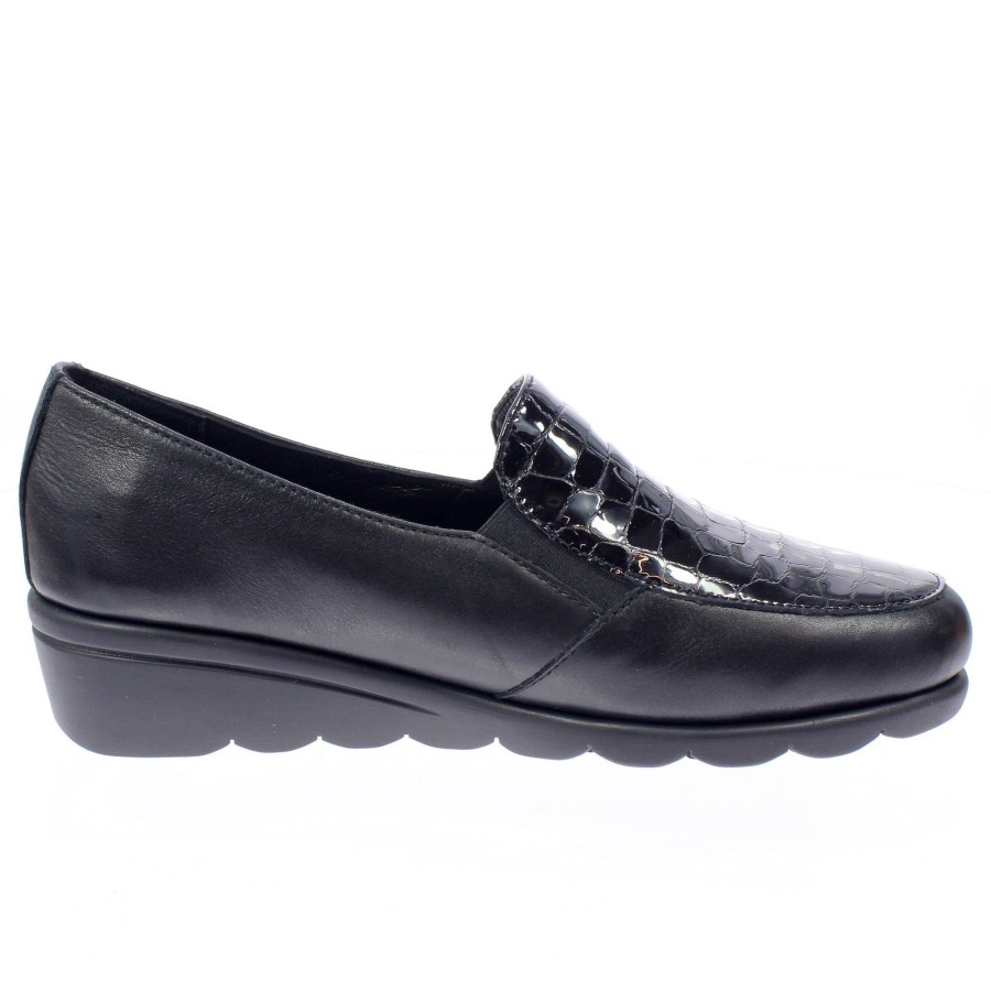 Donna VALLEVERDE Scarpe Comfort | Scarpe Comfort In Pelle Con Zeppetta