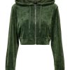 Donna ONLY Felpe | Rebel Cropped Zip Hood - Felpa Corta In Velluto