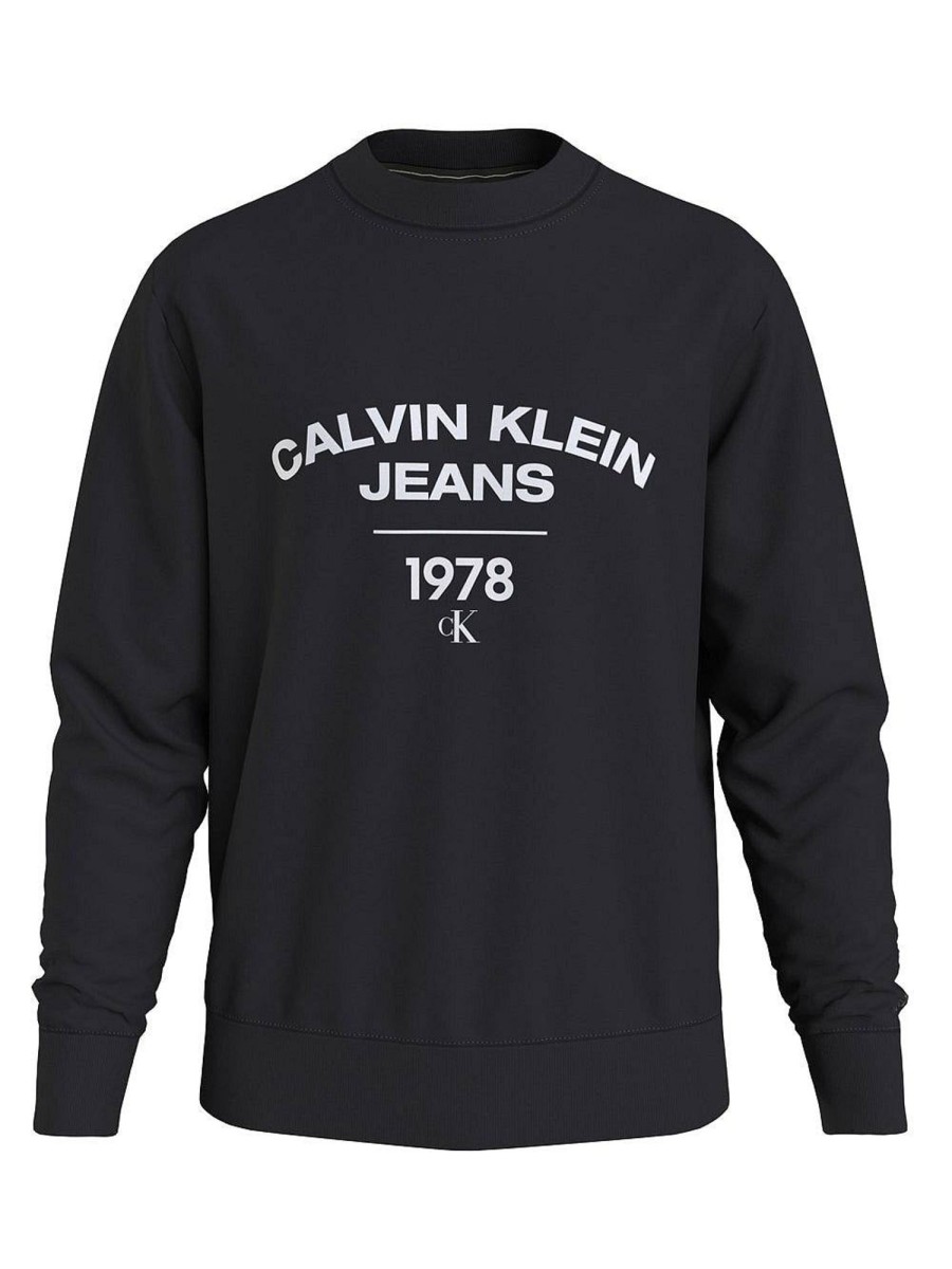 Uomo CALVIN KLEIN JEANS Felpe | Varsity Curve Crew Neck - Felpa Con Logo