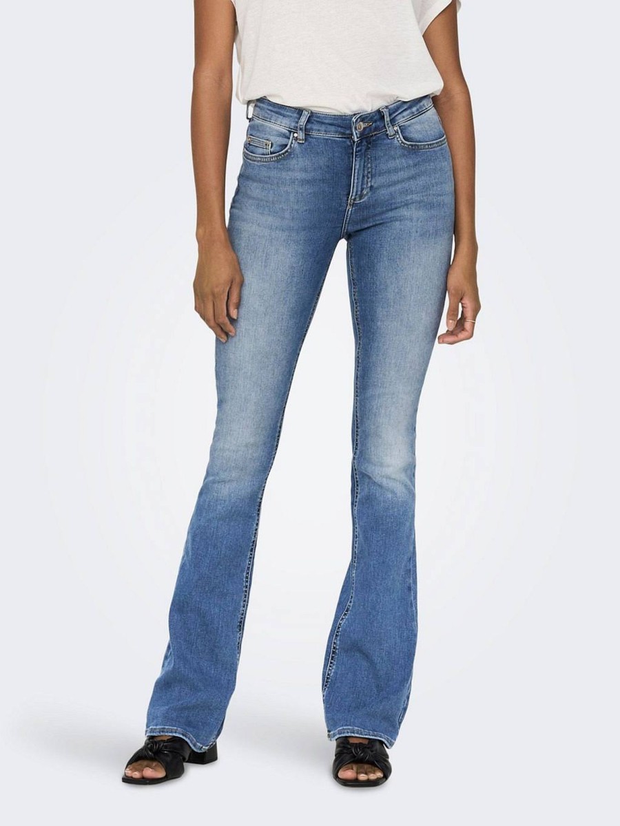 Donna ONLY Denim Jeans | Blush Life Mid Flared Denim - Jeans