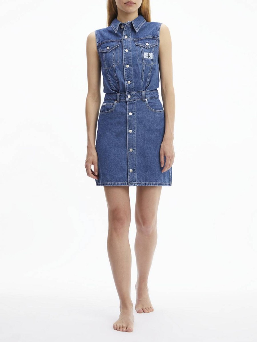 Donna CALVIN KLEIN JEANS Abiti E Vestiti | Sleeveless Dress - Abito Denim