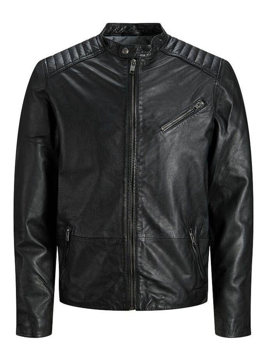 Uomo JACK & JONES Giubbotti E Cappotti | Joel Leather Jacket A-12 - Giacca In Pelle