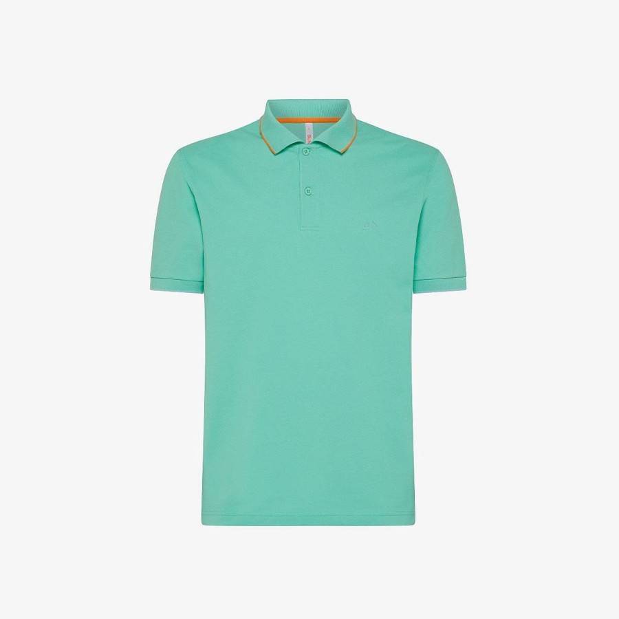 Uomo SUN 68 Polo | Polo Small Stripes On Collar