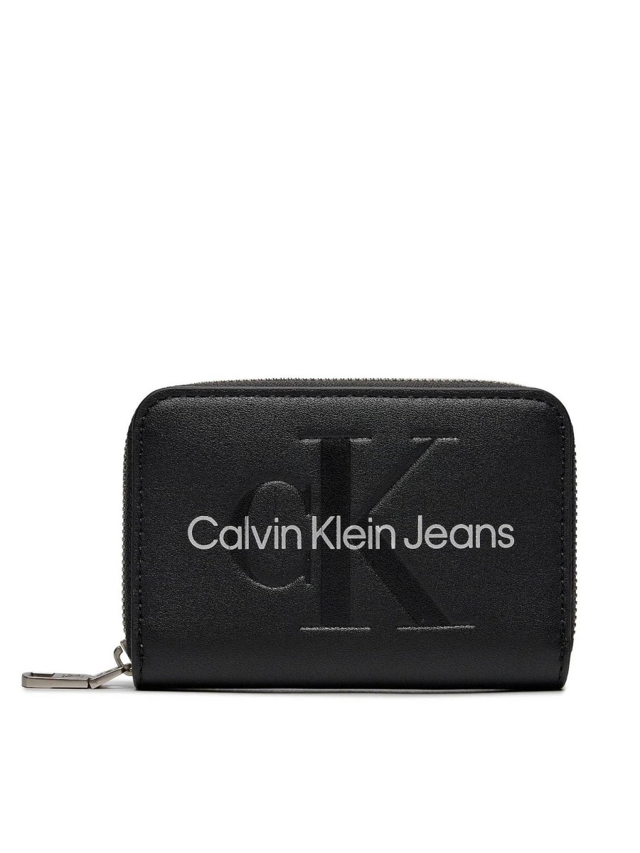 Donna CALVIN KLEIN JEANS Portafogli E Portacarte | Sculpted Zip Around - Portafoglio Con Logo