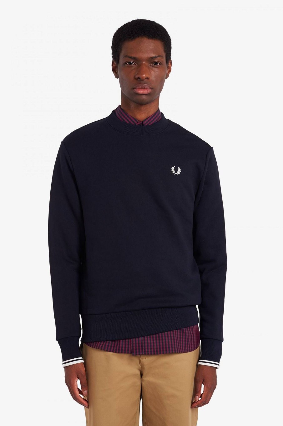 Uomo FRED PERRY Felpe | Felpa Girocollo Misto Cotone