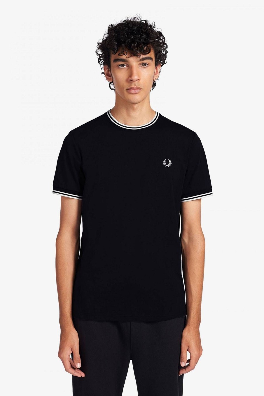 Uomo FRED PERRY T-Shirts | T-Shirt Con Doppia Riga