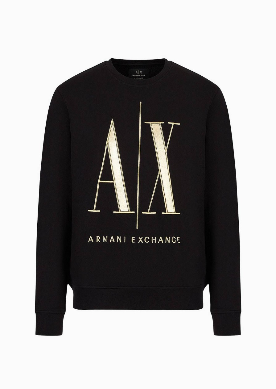 Uomo ARMANI EXCHANGE Felpe | Felpa Girocollo Con Maxi Logo