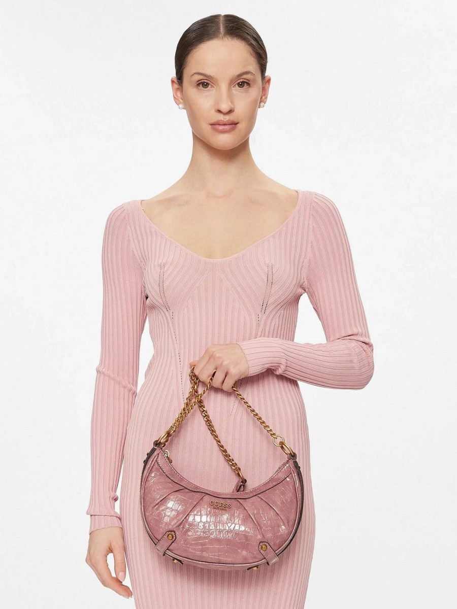 Donna GUESS Borse A Tracolla | Clelia Top Zip - Borsa A Tracolla Effetto Cocco