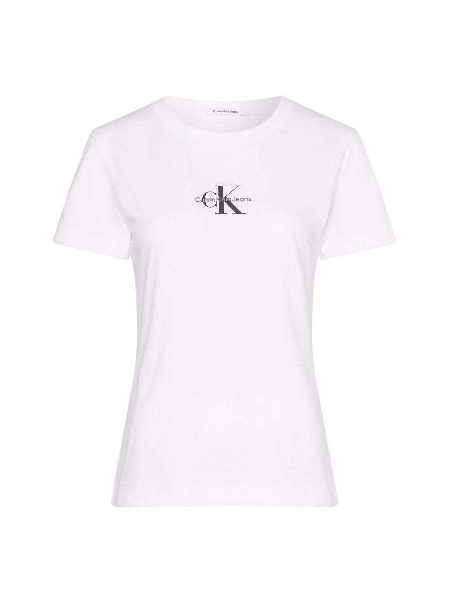 Donna CALVIN KLEIN JEANS T-Shirts | Monologo Slim Tee - T-Shirt A Manica Corta