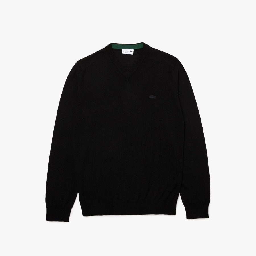 Uomo LACOSTE Maglieria | Pullover Lana Merino Scollo A V