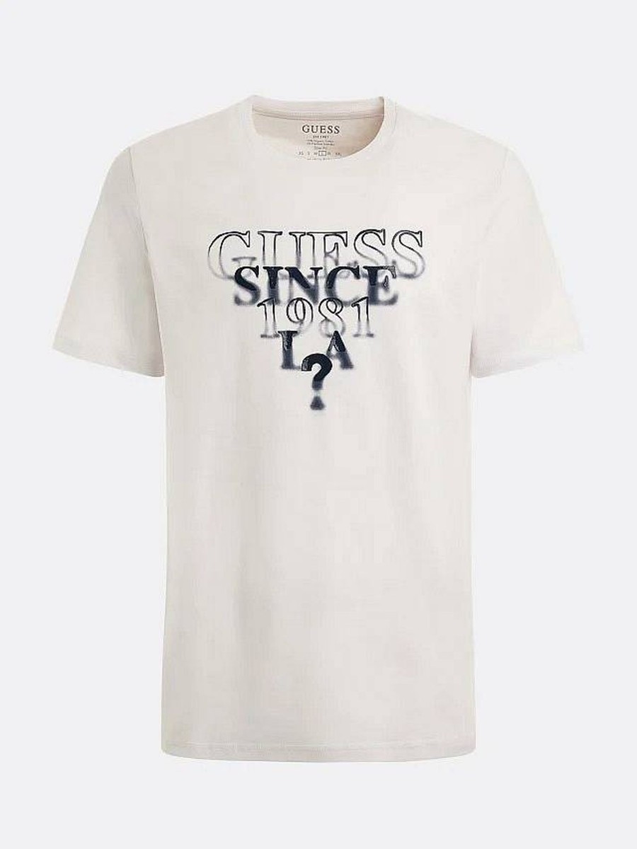 Uomo GUESS T-Shirts | Blurry Cn Ss Tee - T-Shirt Logo Frontale