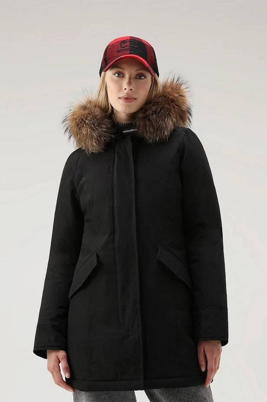 Donna WOOLRICH Giubbotti E Cappotti | Arctic Raccoon Parka Con Pelliccia Removibile