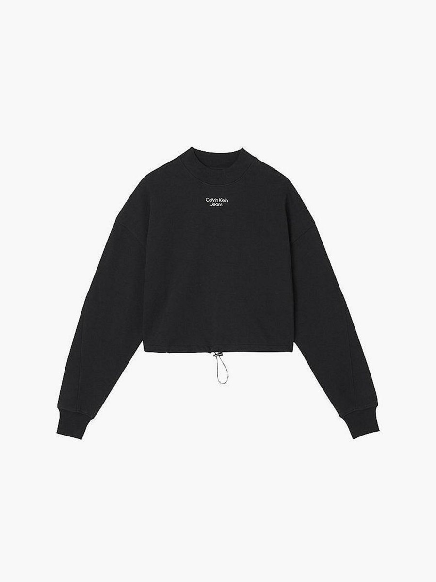 Donna CALVIN KLEIN JEANS Felpe | Stacked Logo Mockneck Sweatshirt - Felpa