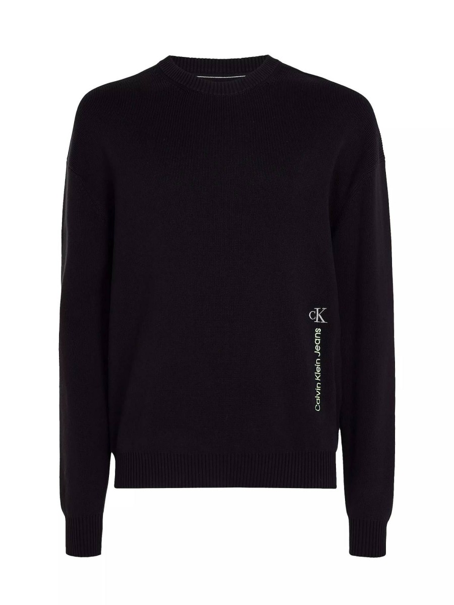 Uomo CALVIN KLEIN JEANS Maglieria | Vertical Institutional Sweater - Maglione Girocollo