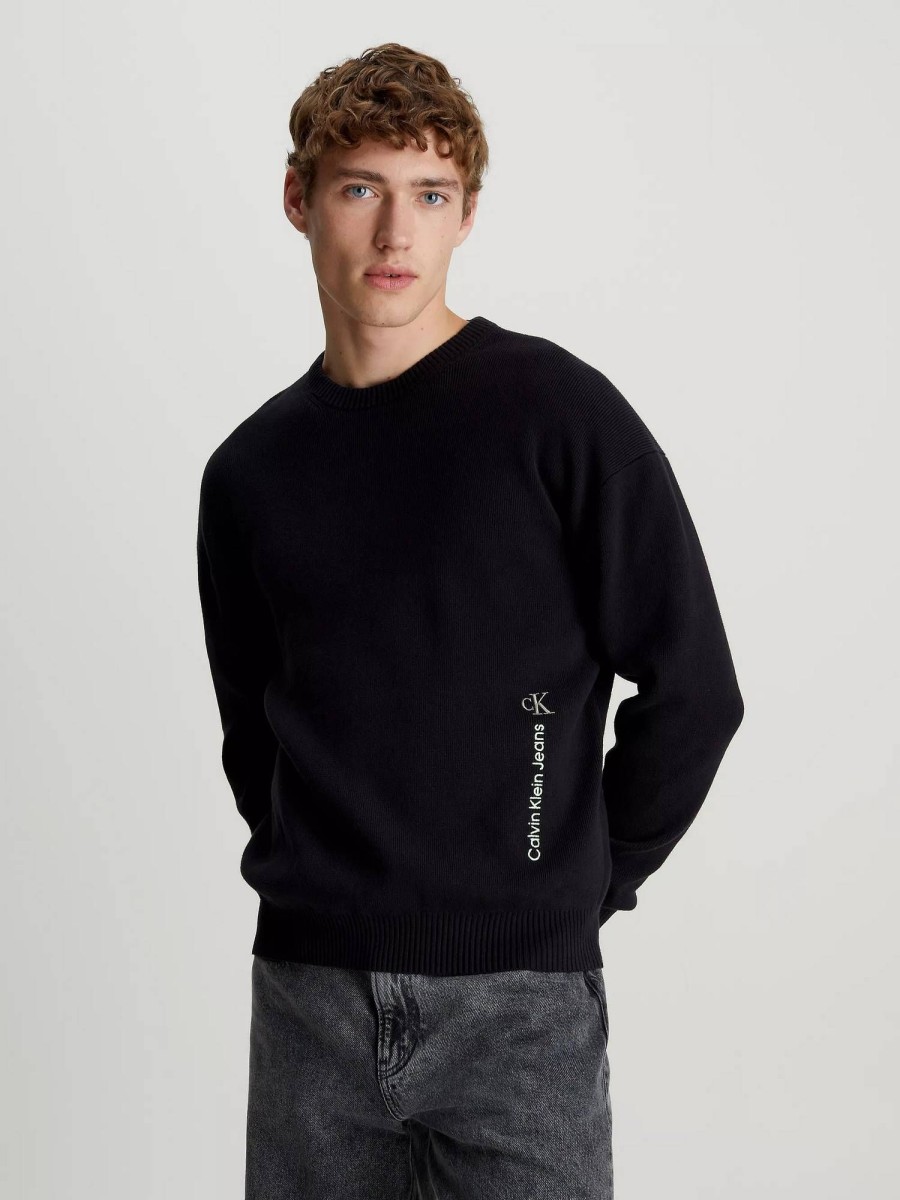 Uomo CALVIN KLEIN JEANS Maglieria | Vertical Institutional Sweater - Maglione Girocollo