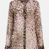 Donna GUESS Camicie | Clouis Shirt Ls - Blusa Con Stampa Animalier