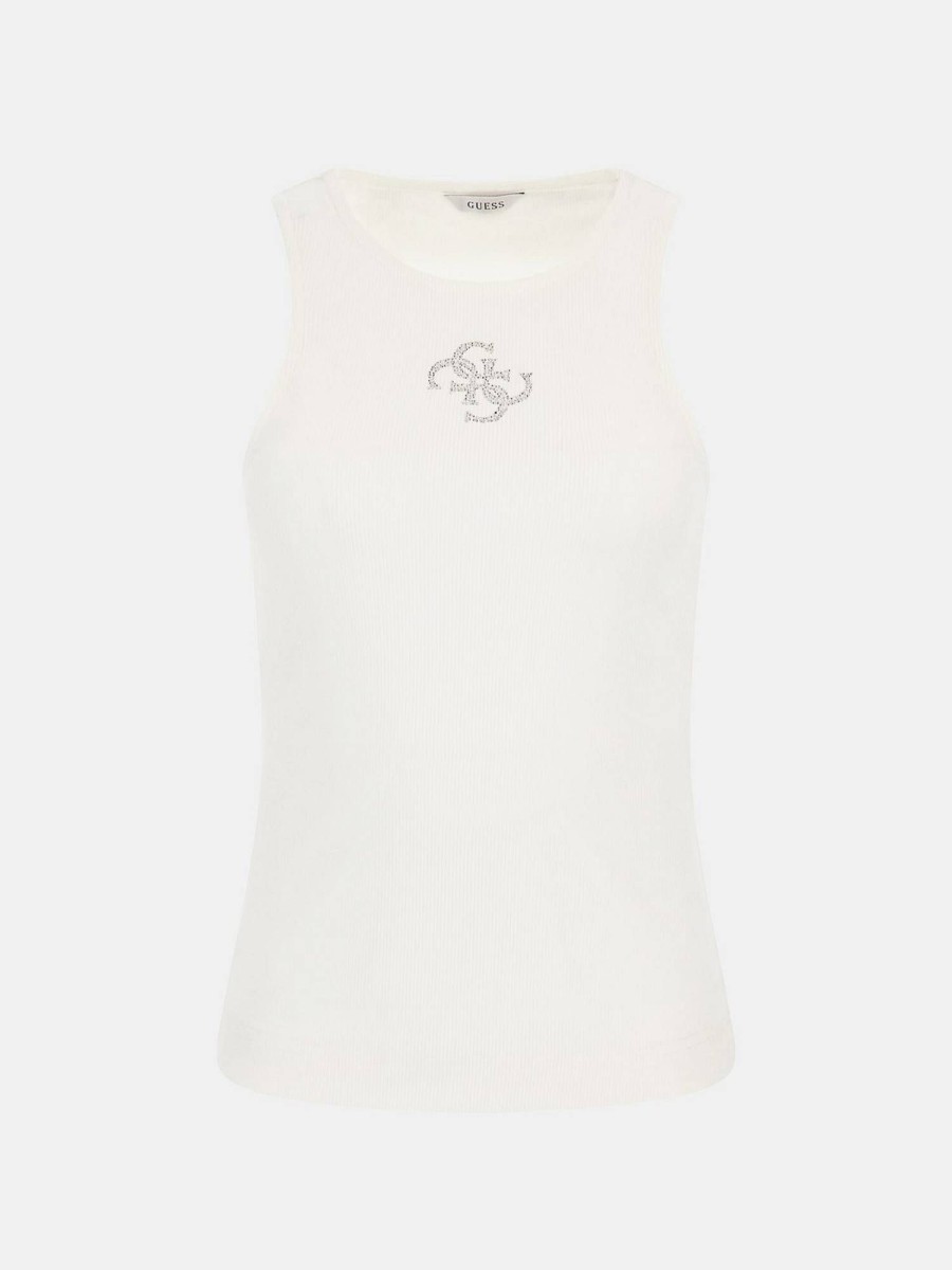 Donna GUESS Maglie E Top | Top Guendalina - Canotta Con Logo Strass