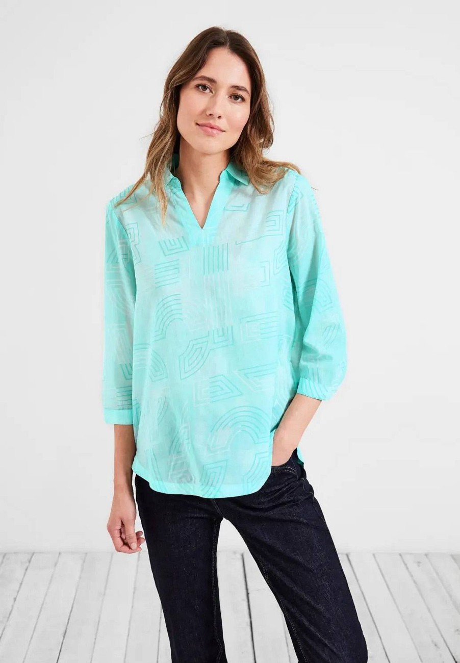 Donna CECIL Camicie | Printed Light Cotton Long Blouse - Blusa Con Stampa