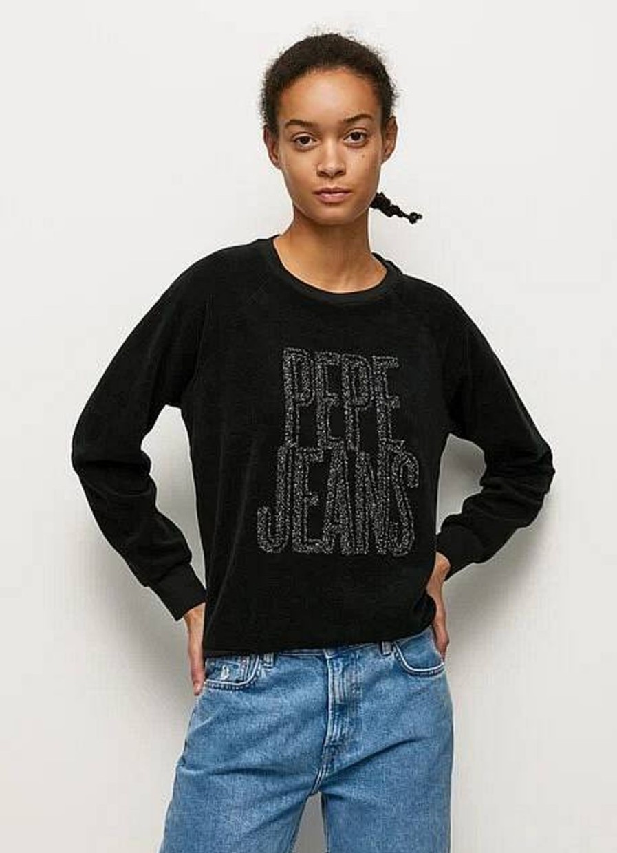 Donna PEPE JEANS Felpe | Ruby Sweat - Felpa Con Logo Lurex