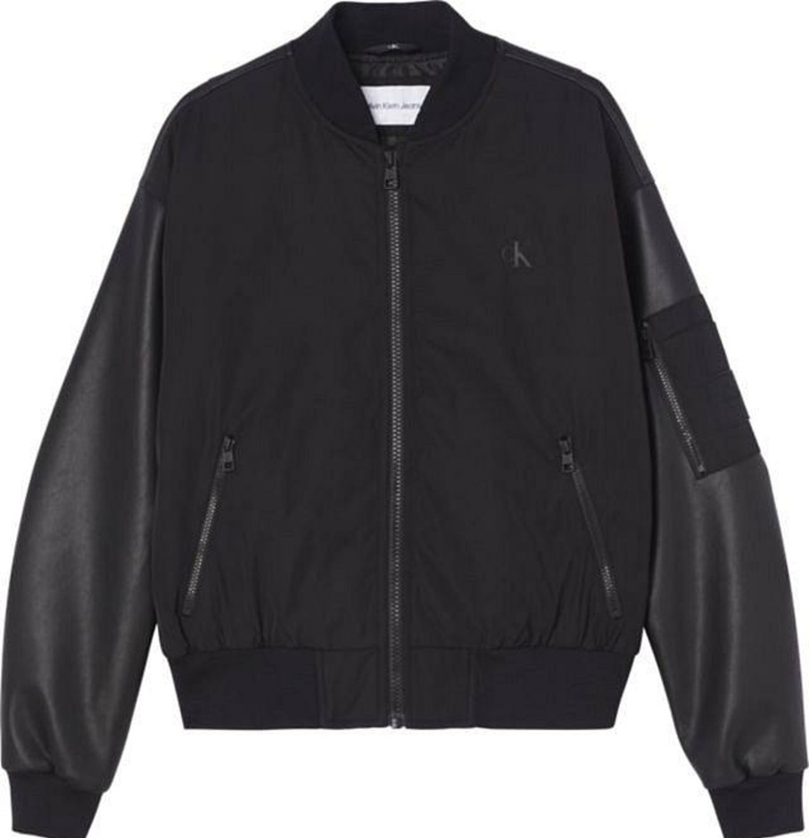 Uomo CALVIN KLEIN JEANS Giubbotti E Cappotti | Faux Leather Bomber Jacket - Giacca