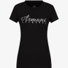 Donna ARMANI EXCHANGE T-Shirts | T-Shirt Con Lettering Logo E Borchie