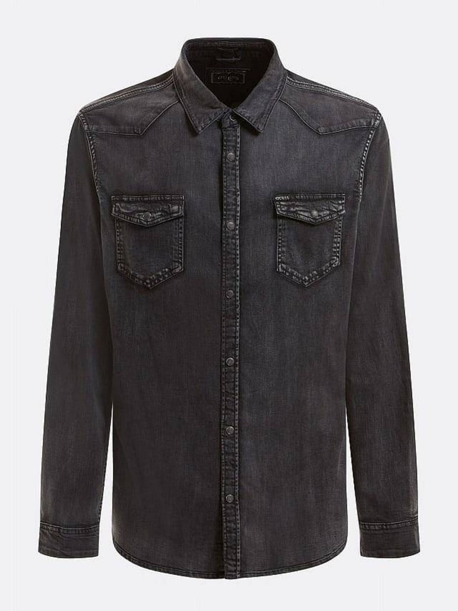 Uomo GUESS Camicie | Truckee Ls Shirt - Camicia Jeans Slim