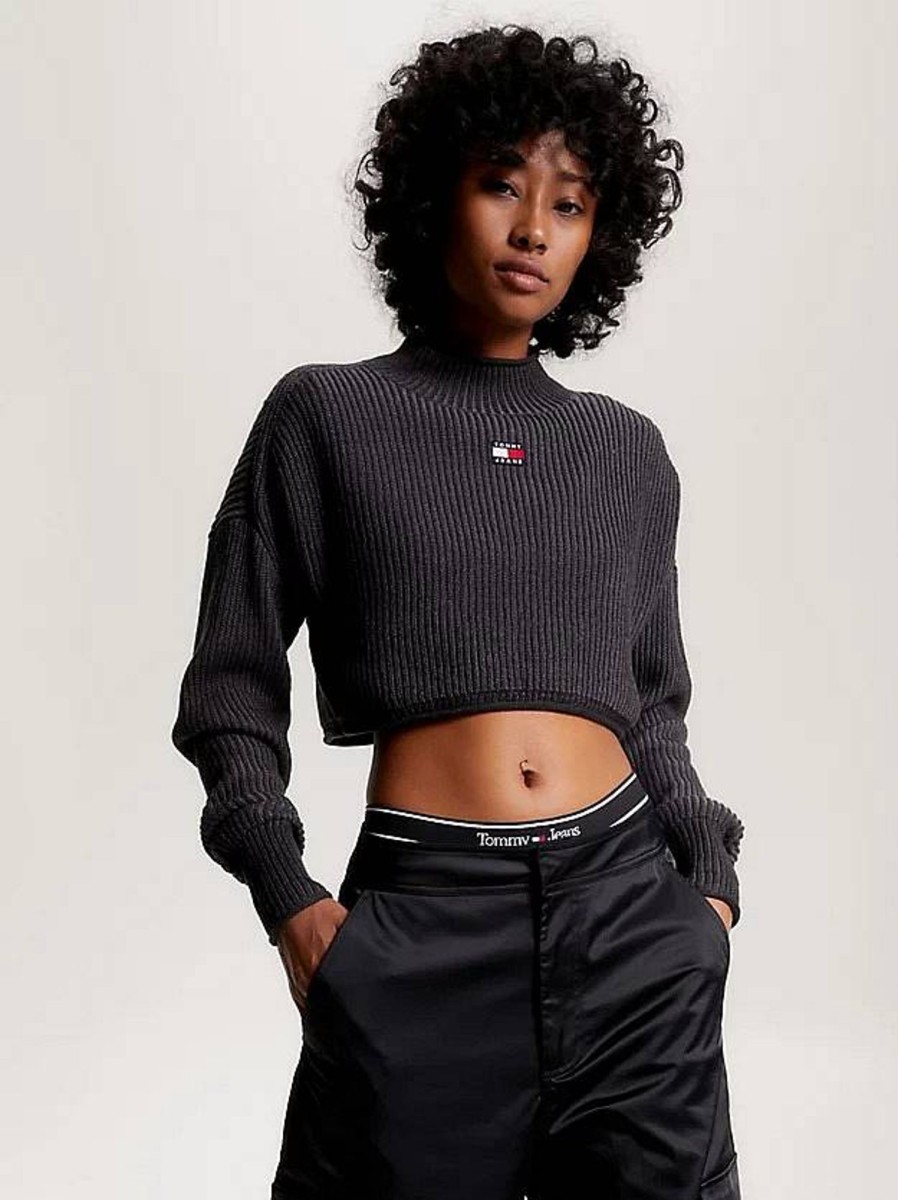 Donna TOMMY HILFIGER Pullover E Cardigan | Tjw Garment Dye Badge Sweater - Maglia Crop