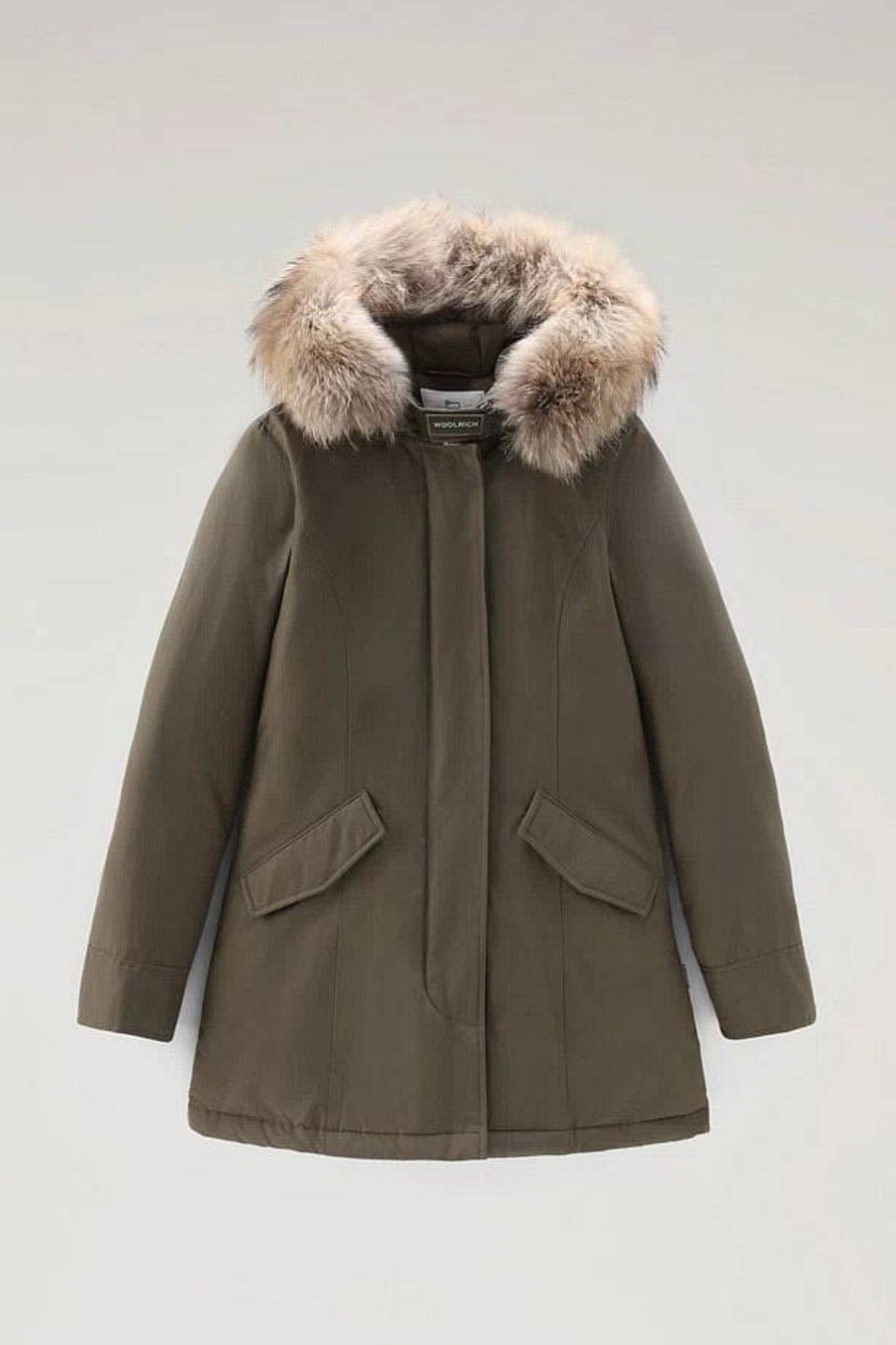 Donna WOOLRICH Giubbotti E Cappotti | Arctic Raccoon Parka Con Pelliccia Removibile