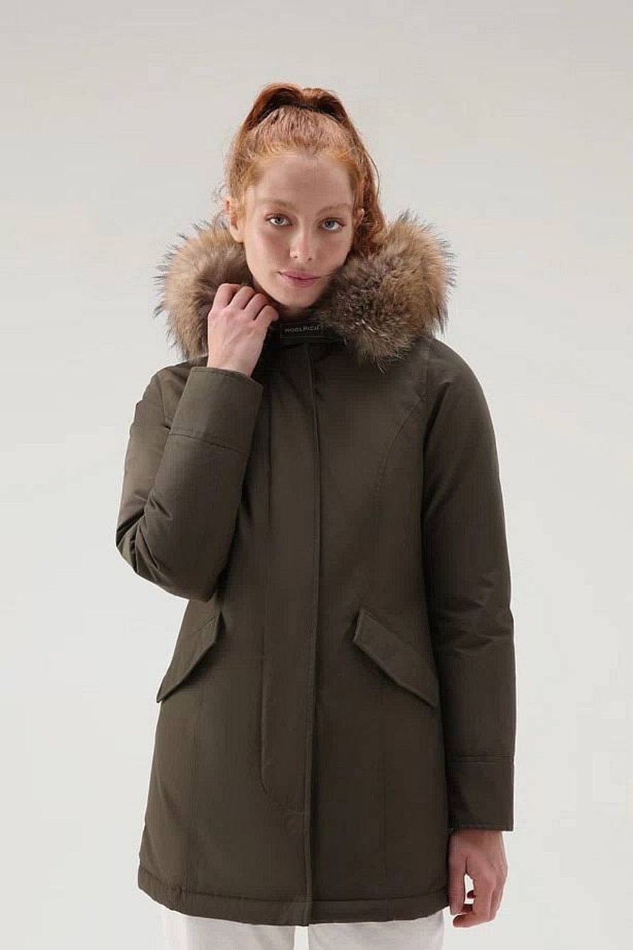 Donna WOOLRICH Giubbotti E Cappotti | Arctic Raccoon Parka Con Pelliccia Removibile