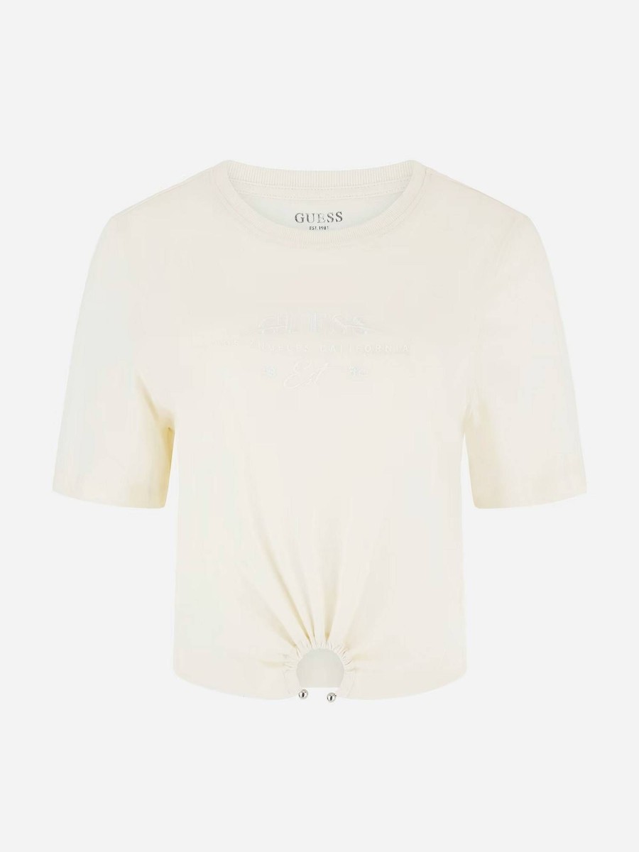 Donna GUESS T-Shirts | Tee Piercing - T-Shirt Dettaglio Anello