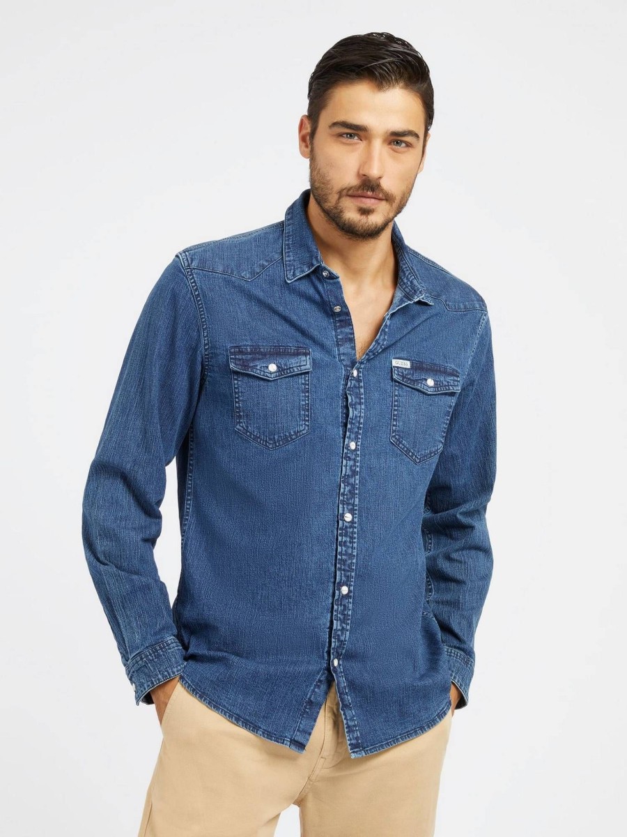 Uomo GUESS Camicie | Truckee Shirt - Camicia Jeans Slim Fit