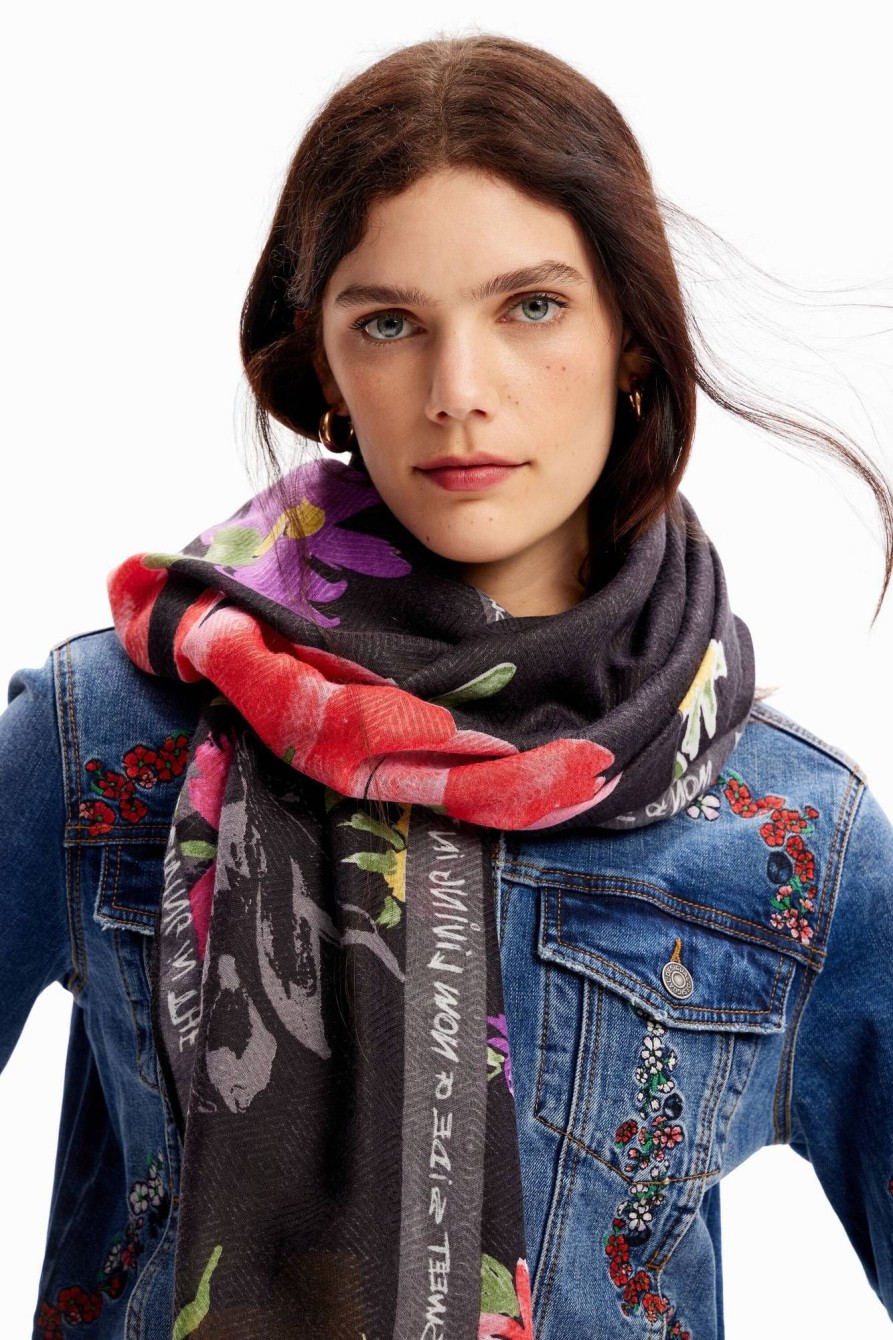 Donna DESIGUAL Sciarpe E Foulard | Foulard Rettangolare Patch Floreale