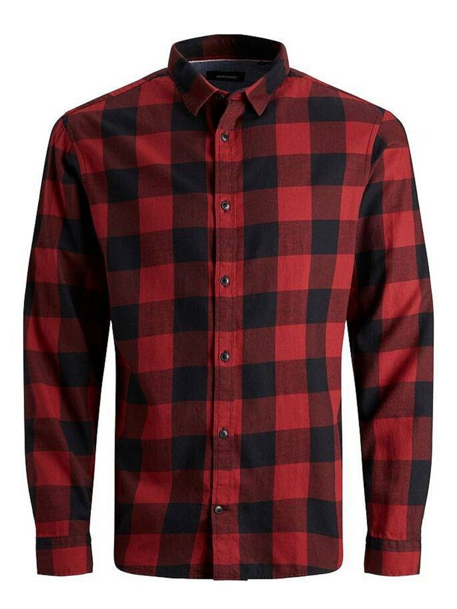 Uomo JACK & JONES Camicie | Gingham Twill Shirt - Camicia A Quadri