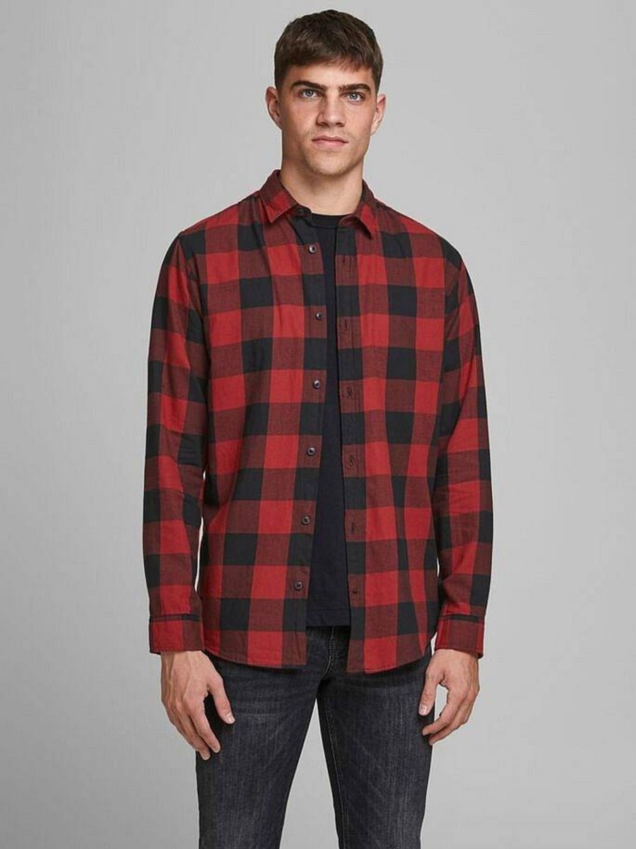 Uomo JACK & JONES Camicie | Gingham Twill Shirt - Camicia A Quadri